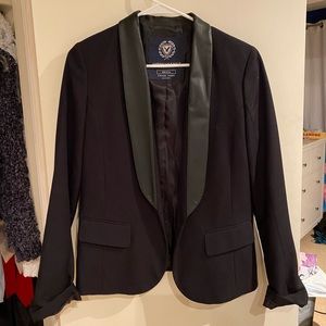 Black Blazer with pleather collar